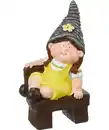 Bild 1 von Gartenfigur Kind auf Bank, gelb