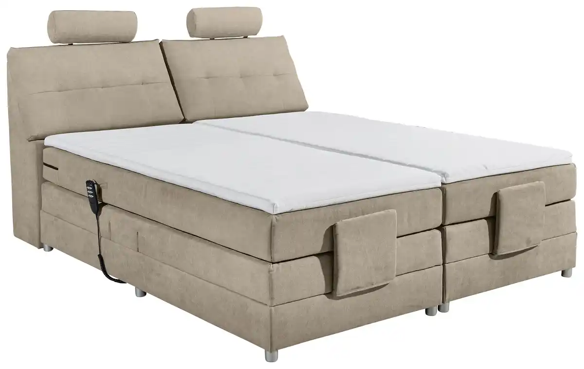 Bild 1 von Boxspringbett Palermo elektrisch 180x200cm Sandfarb., Sandfarben