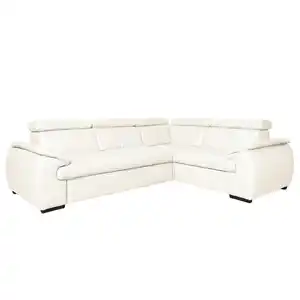 Livetastic Ecksofa, Weiß, Leder, Echtleder, Rindleder, Buche, 4-Sitzer, L-Form, 265x193 cm, Made in EU, Lederauswahl, seitenverkehrt erhältlich, Rücken echt, Wohnzimmer, Sofas & Couches, Wohnlands