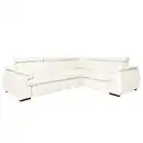 Bild 1 von Livetastic Ecksofa, Weiß, Leder, Echtleder, Rindleder, Buche, 4-Sitzer, L-Form, 265x193 cm, Made in EU, Lederauswahl, seitenverkehrt erhältlich, Rücken echt, Wohnzimmer, Sofas & Couches, Wohnlands
