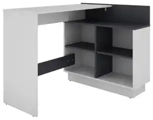 ECKSCHREIBTISCH BERNI, Graphitfarben, Weiß