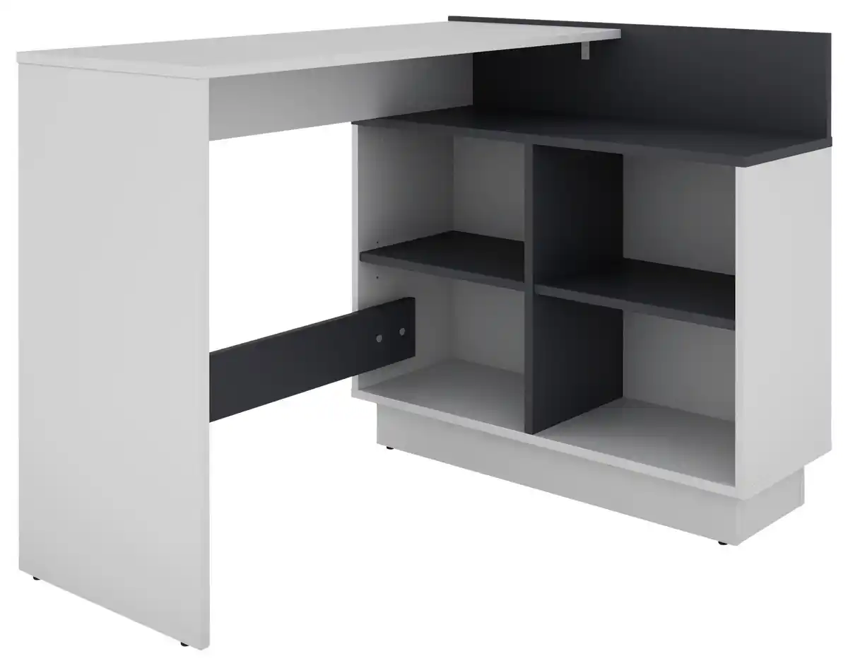 Bild 1 von ECKSCHREIBTISCH BERNI, Graphitfarben, Weiß