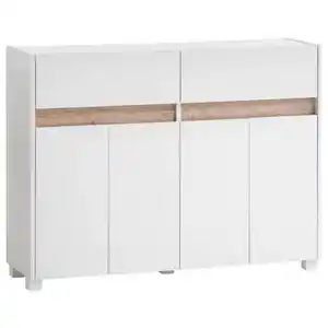 Mid.you Kommode, Weiß, Holzwerkstoff, 2 Fächer, 2 Schublade(n) Schubladen, 112.2x84.8x33 cm, Beimöbel erhältlich, stehend, in verschiedenen Holzdekoren erhältlich, Wohnzimmer, Kommoden & Sideboa