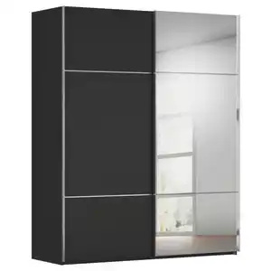 Novel Schwebetürenschrank Covalo, Schwarz, Metall, 7 Fächer, 201x223x68 cm, Blauer Engel, Goldenes M, BQ - Bündnis für Qualität, Made in Germany, Typenauswahl, umfangreiches Zubehör erhältlich