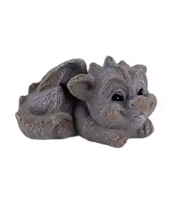 Deko-Drache aus Polystyrol, hellgrau