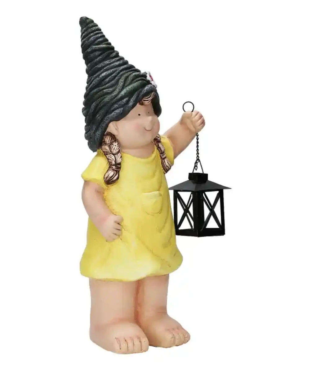 Bild 1 von Gartenfigur Kind mit Laterne, gelb