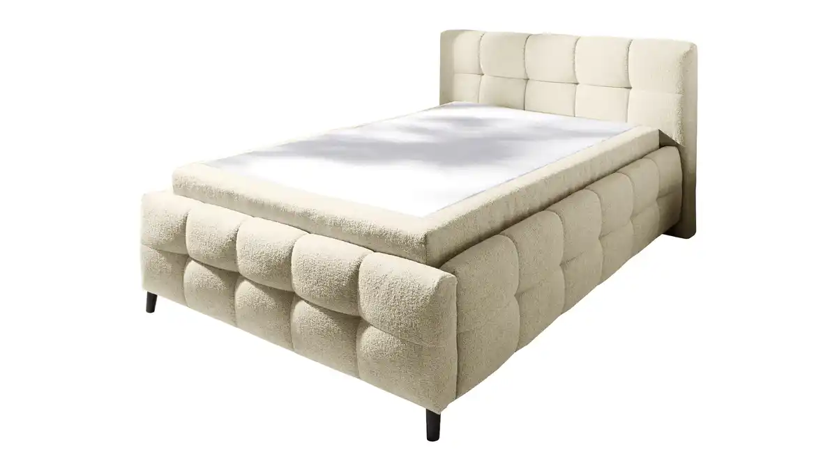 Bild 1 von Polsterbett 140 x 200 cm Stoffbezug beige - LUCY