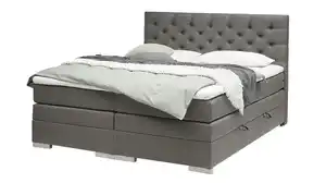 Boxspringbett 180 x 200 cm Bettkasten Stoffbezug grau - EVORA