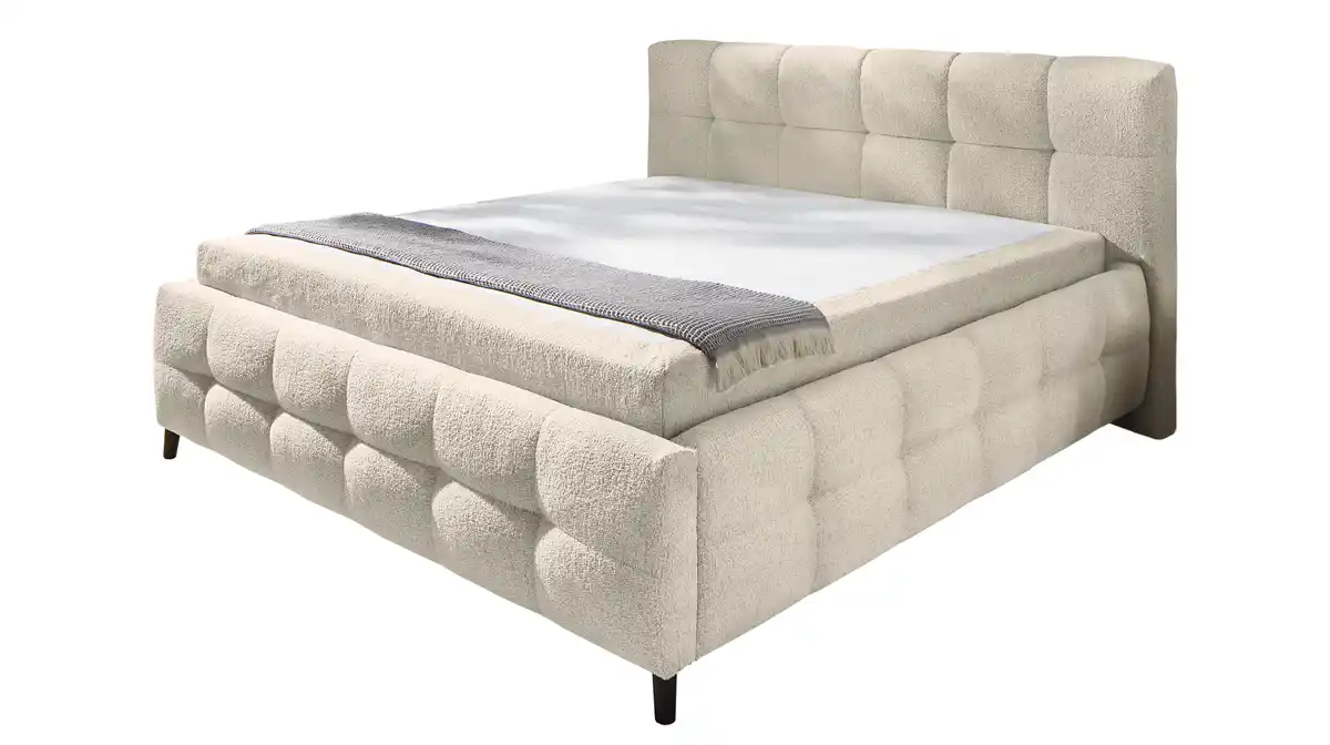 Bild 1 von Polsterbett 180 x 200 cm Stoffbezug beige - LUCY