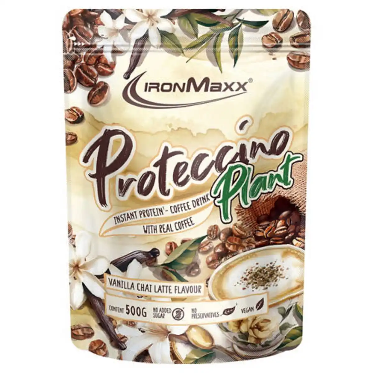 Bild 1 von IRONMAXX Proteccino Plant Pulver 500 g, Vanilla Chai Latte