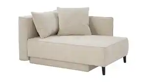Einzelsofa Chenille beige 155 cm Recamiere mit Schlaffunktion - REX