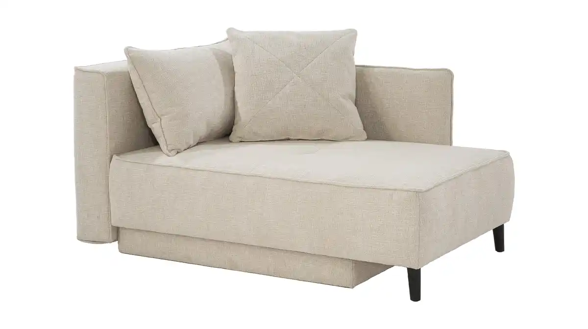 Bild 1 von Einzelsofa Chenille beige 155 cm Recamiere mit Schlaffunktion - REX