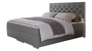 Boxspringbett 180 x 200 cm Stoffbezug grau - EVORA