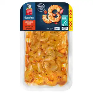 GOLDEN SEAFOOD Garnelen Sortiment XXL, Knoblauch-Chili, 400 g