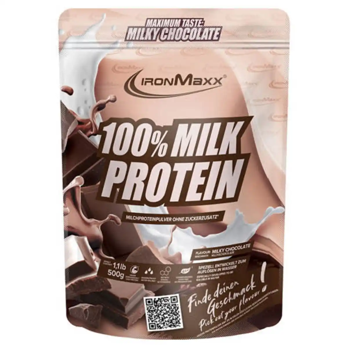 Bild 1 von IRONMAXX 100 % Milk Protein Pulver 500 g, Milky Chocolate