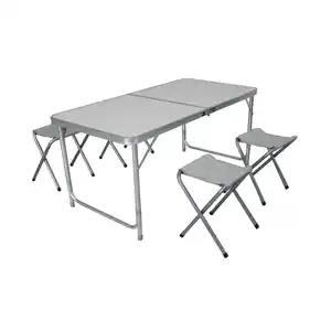 Camping Sitzgruppe hellgrau/silber