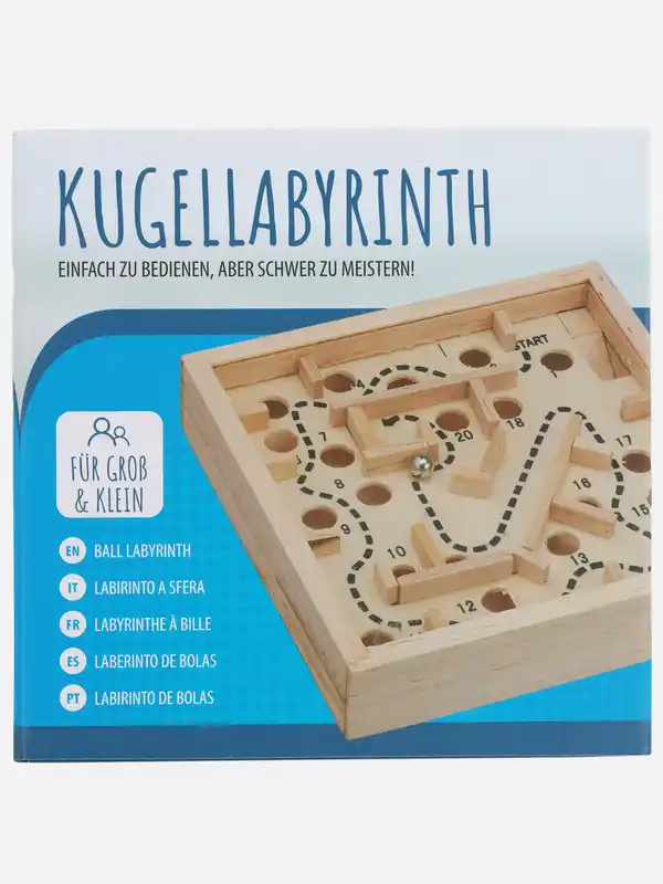 Bild 3 von Kugellabyrinth aus Holz, 12x12cm Braun