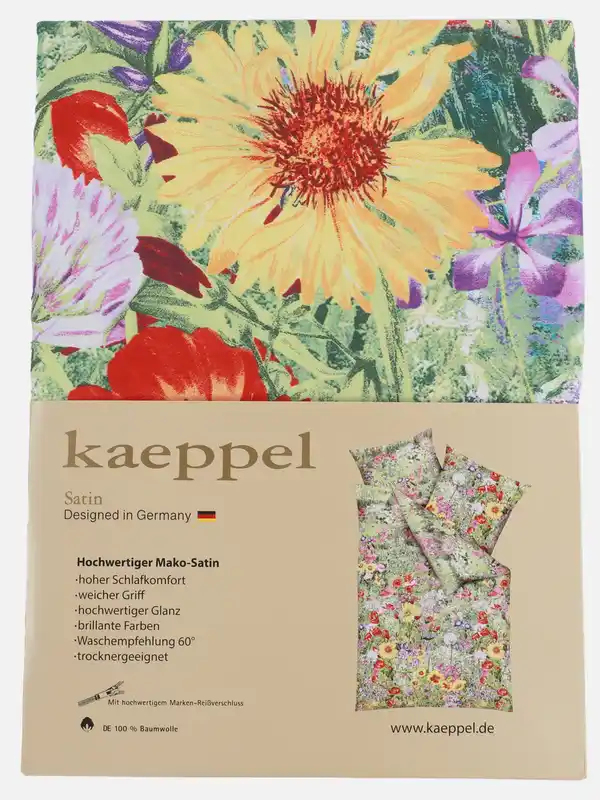 Bild 2 von Satinbettwäsche "Farm Garden" 155x220cm Bunt