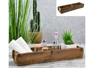 Doppel-Holzkiste in Ziegelform Used-Look 58x8,5x14cm