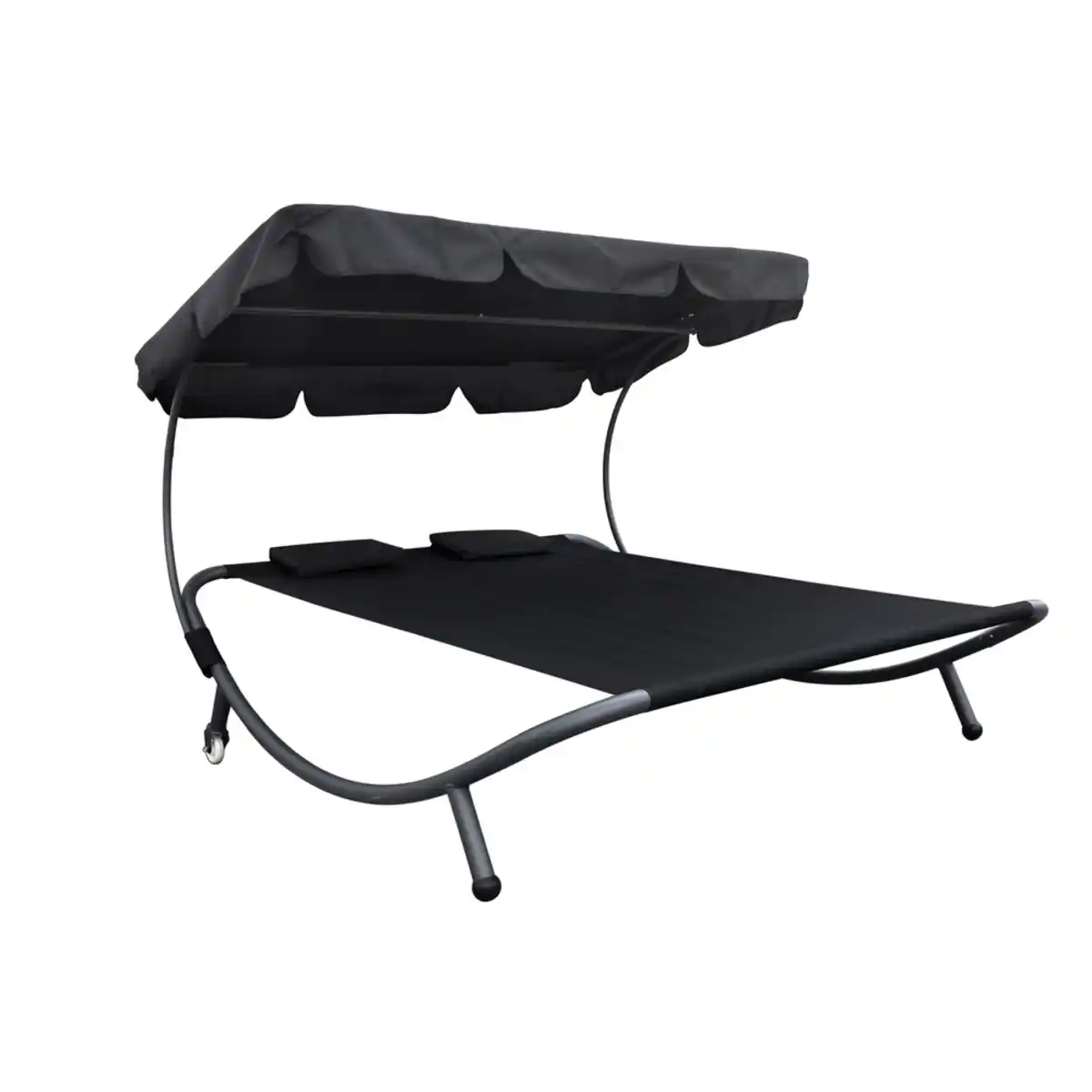 Bild 1 von Doppel-Sonnenliege mit Dach schwarz