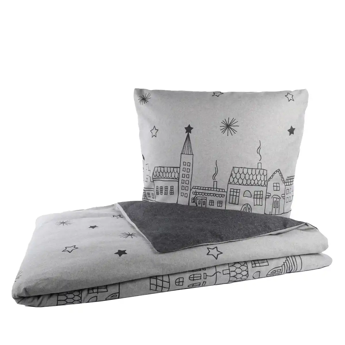 Bild 1 von Flanellbettwäsche, 155x220cm Grau