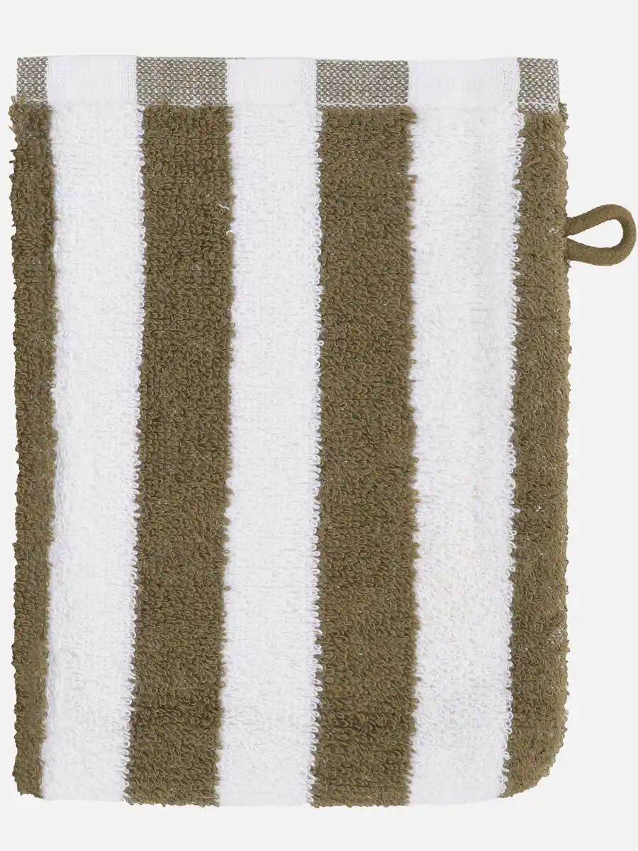 Bild 2 von Waschhandschuh gestreift, 16x21cm Grün
