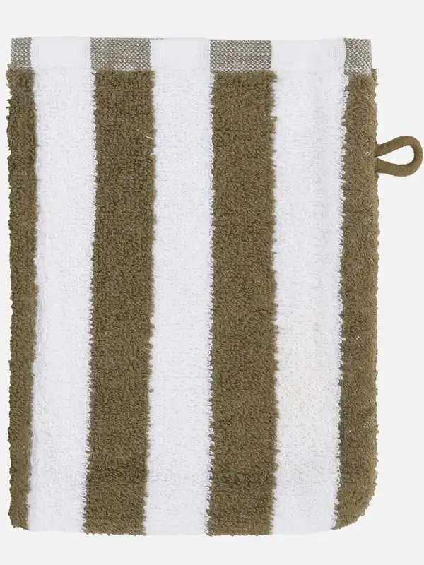 Bild 2 von Waschhandschuh gestreift, 16x21cm Grün