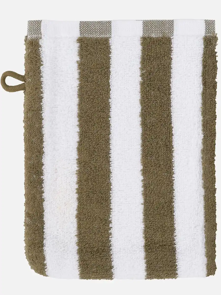 Bild 1 von Waschhandschuh gestreift, 16x21cm Grün