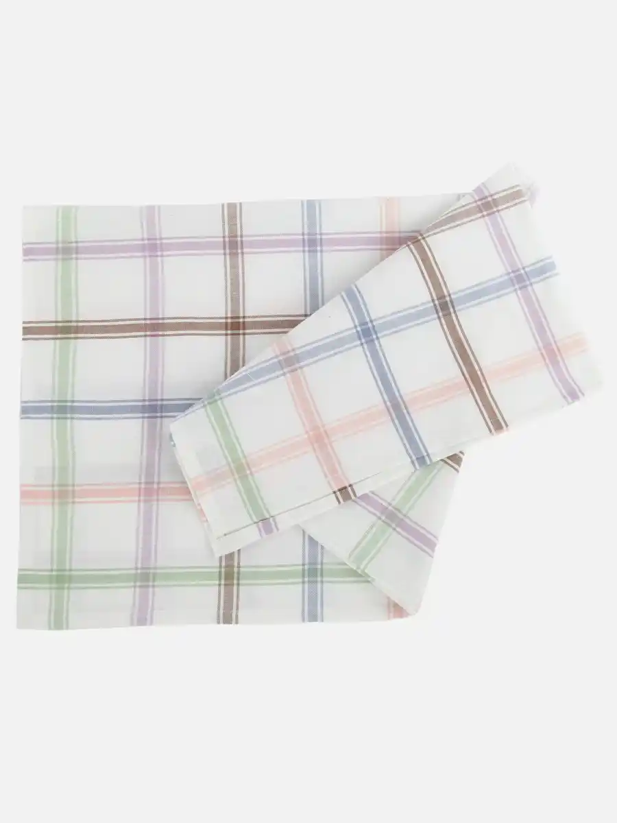 Bild 2 von Tischdecke mit Streifen 80x80cm Weiß