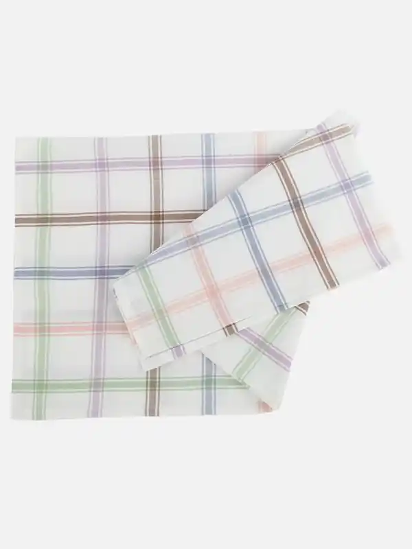 Bild 2 von Tischdecke mit Streifen 80x80cm Weiß