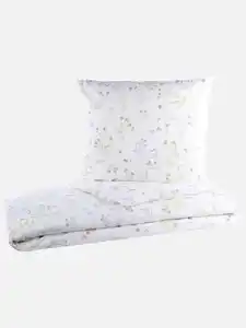 Bettwäsche mit Alloverprint, 155x220cm Weiß