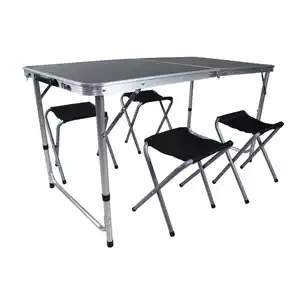 Camping-Sitzgruppe schwarz/silber