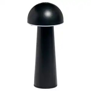 CASALUX Mini Pilz-Tischleuchte, Schirm rund, Schwarz