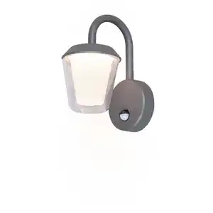 toom LED-Außenwandleuchte 'Porto' aluminiumfarben 17,6 x 12 x 24 cm, mit Bewegungsmelder