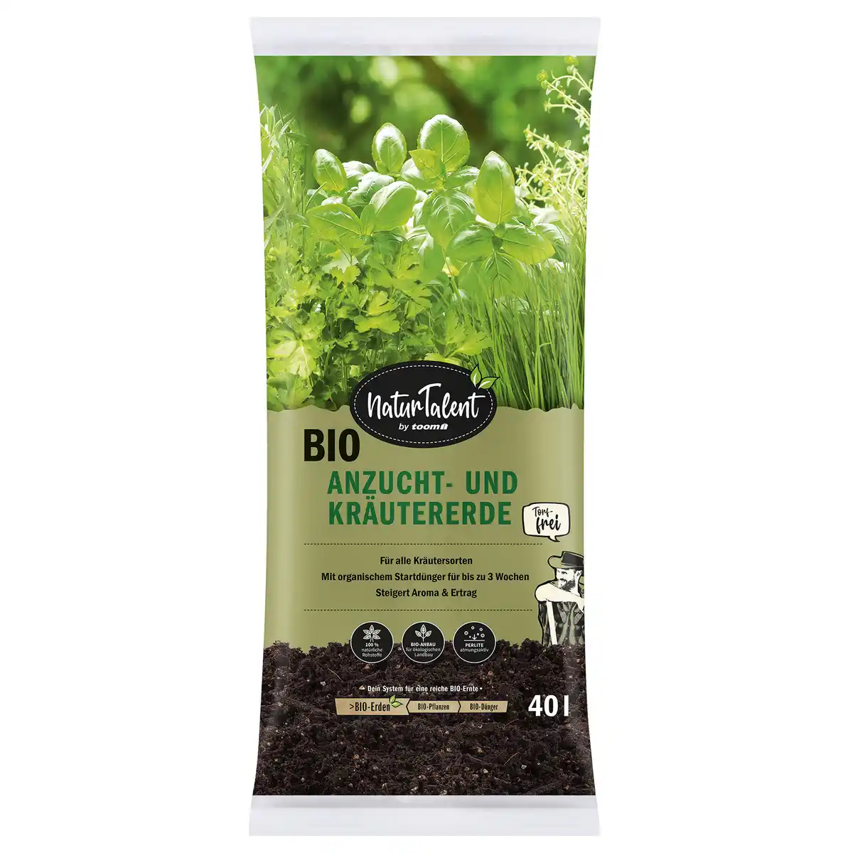 Bild 1 von toom Bio-Anzucht- und Kräutererde 'Naturtalent' torffrei 40 l