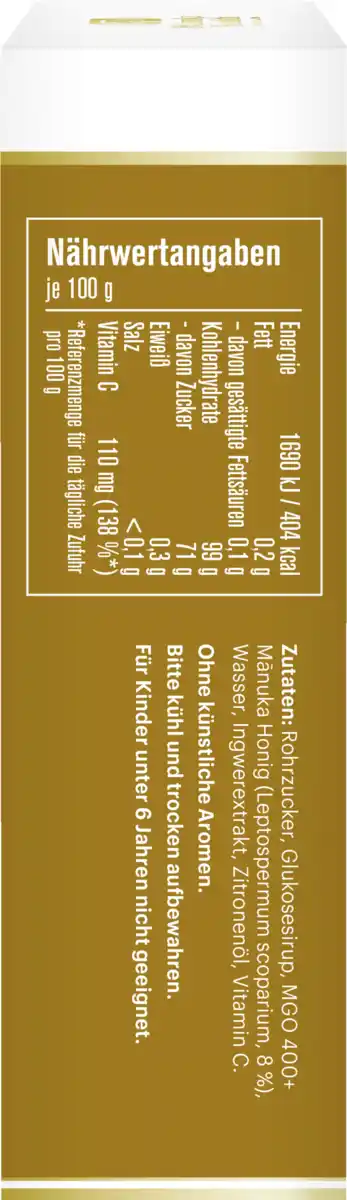 Bild 3 von manuka health Manuka Honig Hustenbonbons MGO 400 Ingwer & Zitronen-Geschmack, 100 g