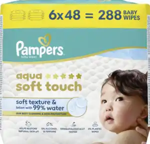 Pampers Feuchttücher Aqua Soft touch (6x48 Stück)