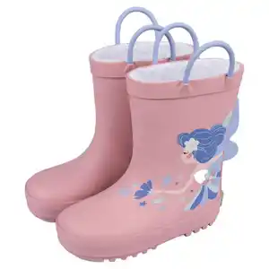 LILY & DAN Kleinkinder Gefütterte Regenstiefel, Rosa Fee, 23