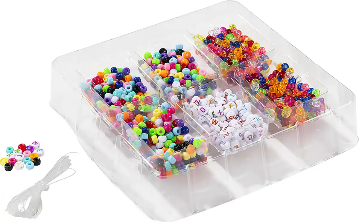 Bild 1 von IDEENWELT Buchstabenperlen-Set weiß/pastell