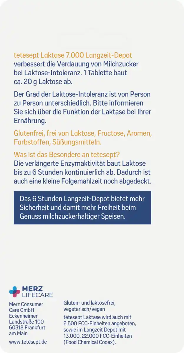 Bild 2 von tetesept Laktase 7.000 Langzeit-Depot Mini-Tabletten, 25,2 g