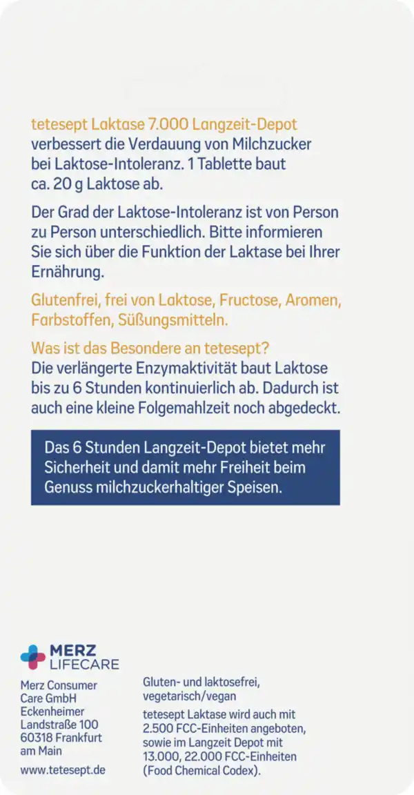 Bild 2 von tetesept Laktase 7.000 Langzeit-Depot Mini-Tabletten, 25,2 g
