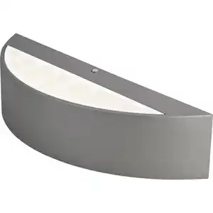 toom LED-Außenwandleuchte 'Stockholm' aluminiumfarben halbrund 9 x 30 x 6,5 cm