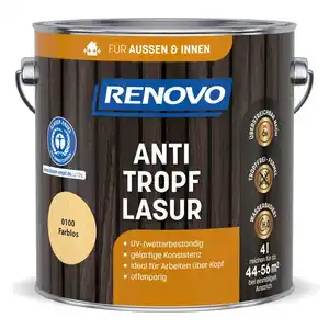 RENOVO Holzanstrich »0100«, Tropffrei-Formel, 4,0L, farblos