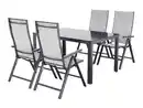 Bild 1 von LIVARNO® Alu-Set »Houston«, 5-teilig - Standardtisch & 4 Klappsessel, hellgrau-meliert