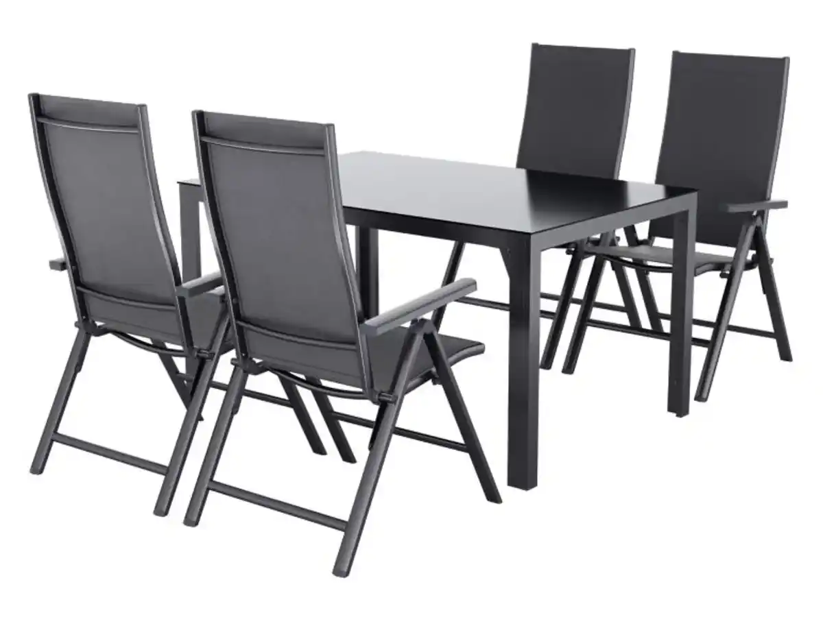 Bild 1 von LIVARNO® Alu-Set »Houston«, 5-teilig - Standardtisch & 4 Klappsessel, anthrazit
