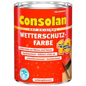 CONSOLAN Wetterschutzfarbe, 2,5 Liter, seidenglänzend, dunkelbraun