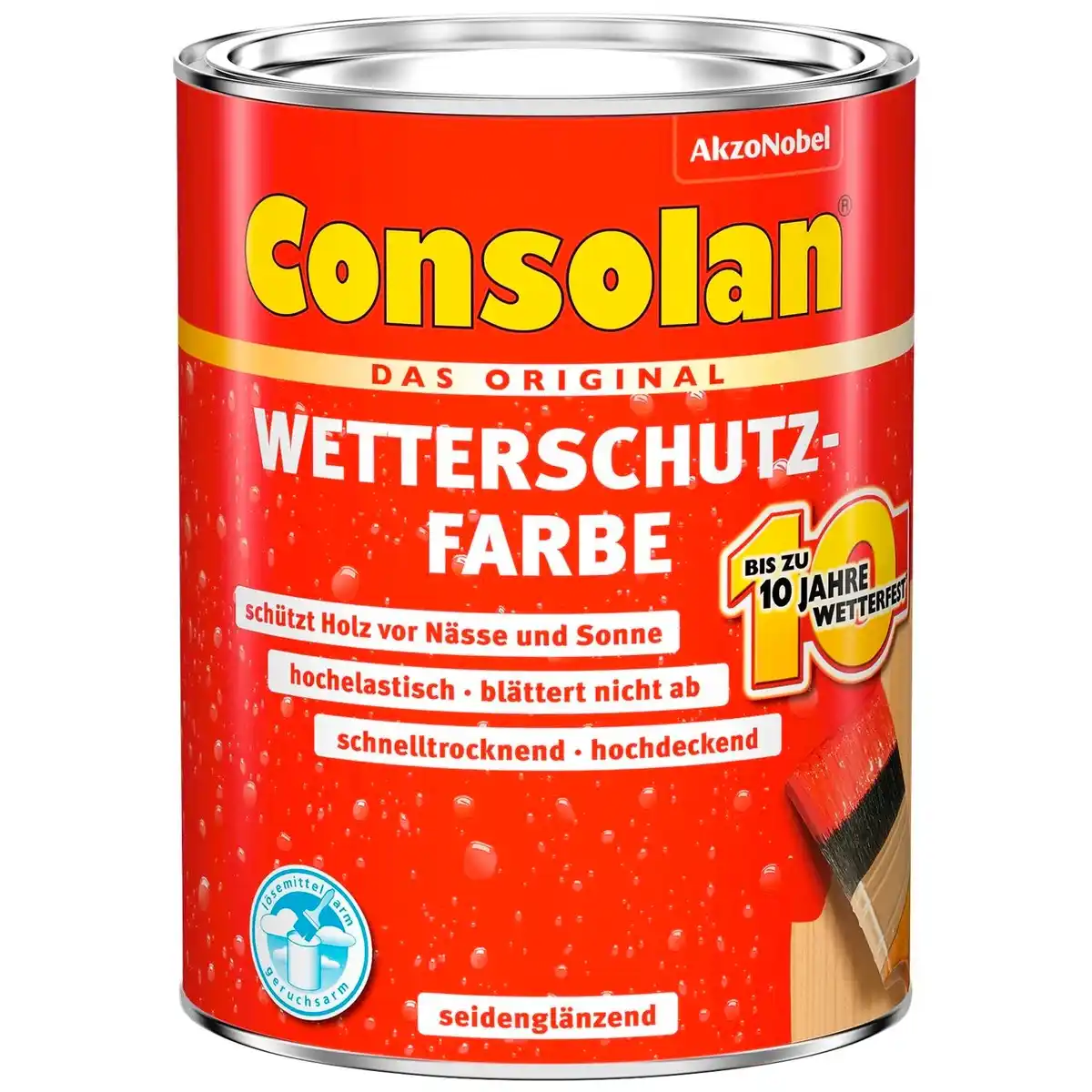 Bild 1 von CONSOLAN Wetterschutzfarbe, 2,5 Liter, seidenglänzend, dunkelbraun
