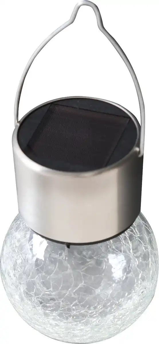 Bild 1 von Light&More LED Solarleuchte Crackle H: 9cm, Ø 6cm, edelstahl