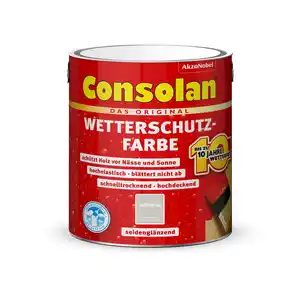 CONSOLAN Wetterschutzfarbe, 2,5 Liter, seidenglänzend, delfingrau