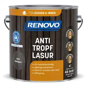 RENOVO Holzanstrich »7464«, Tropffrei-Formel, 4,0L, stahlgrau